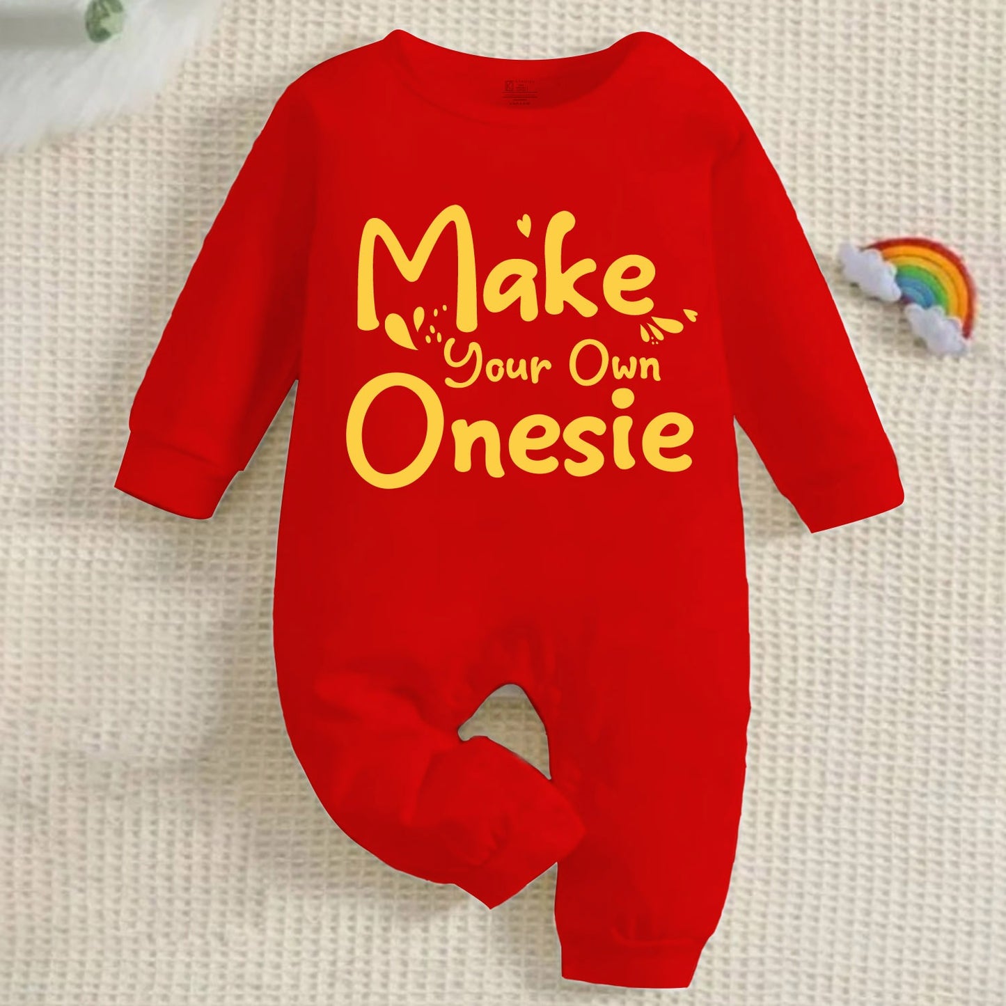 Make Your Own Fully Customized Infant Romper_ Full Red Romper