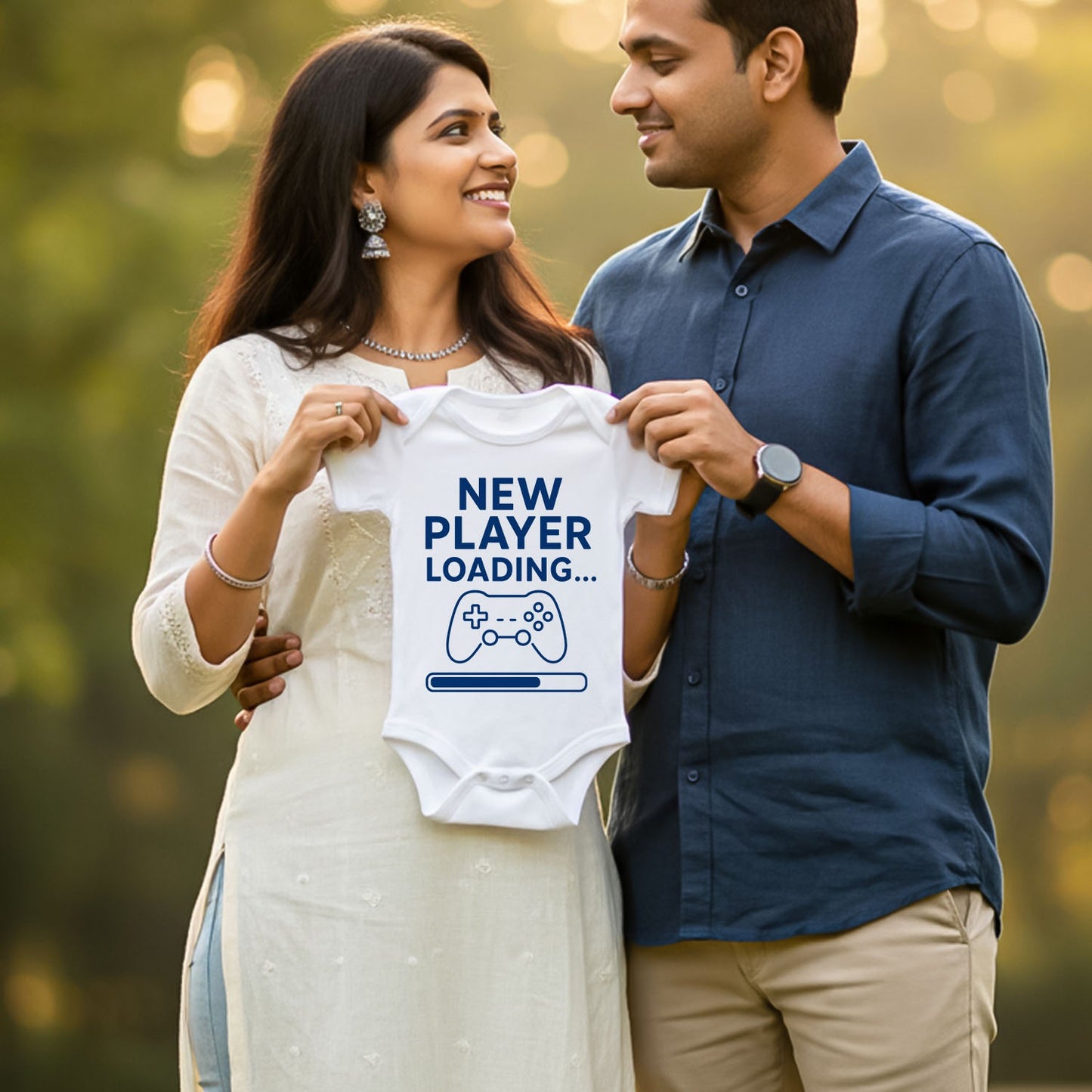 New Player Loading...! infant onesie_ White