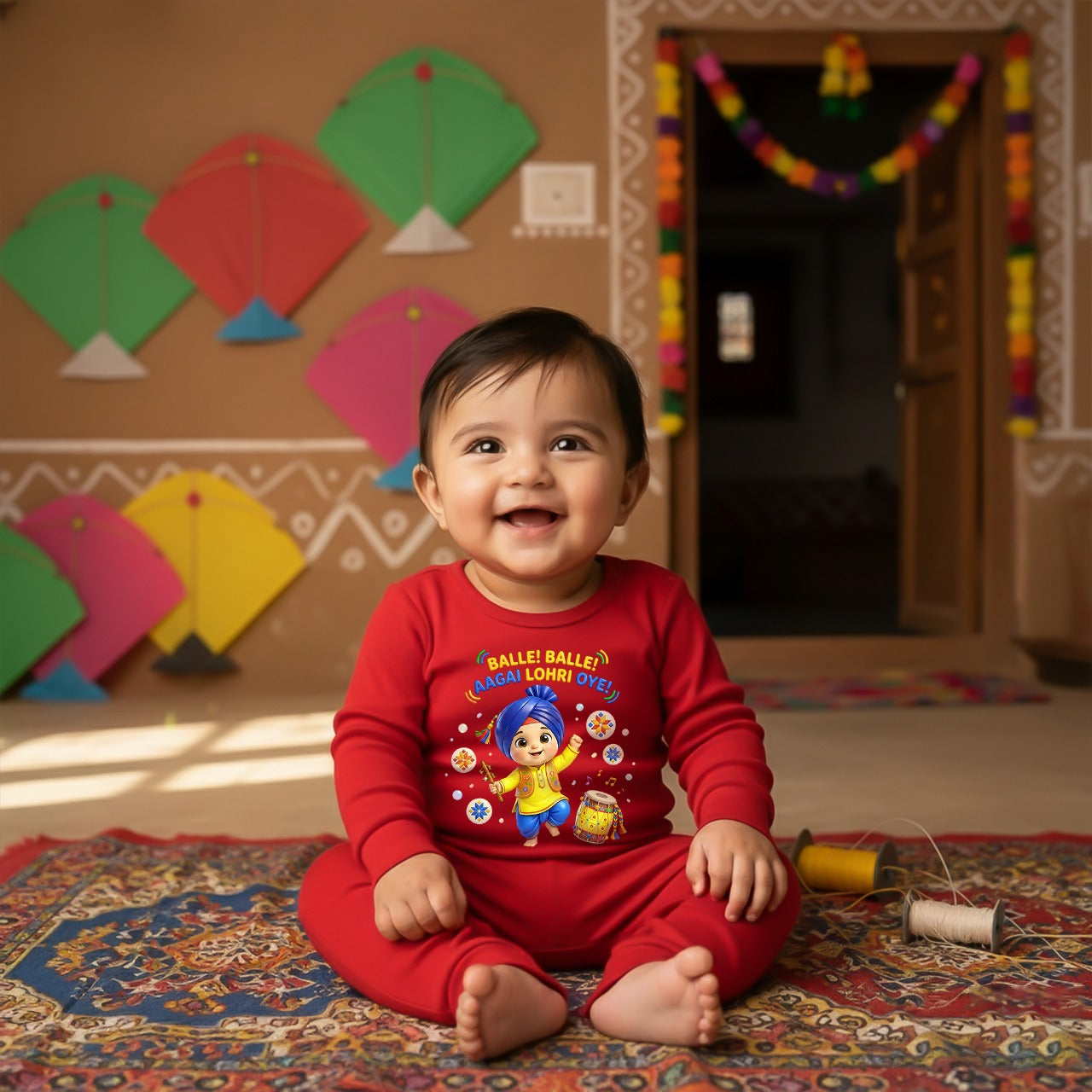 baby lohri dress soft cotton full romper