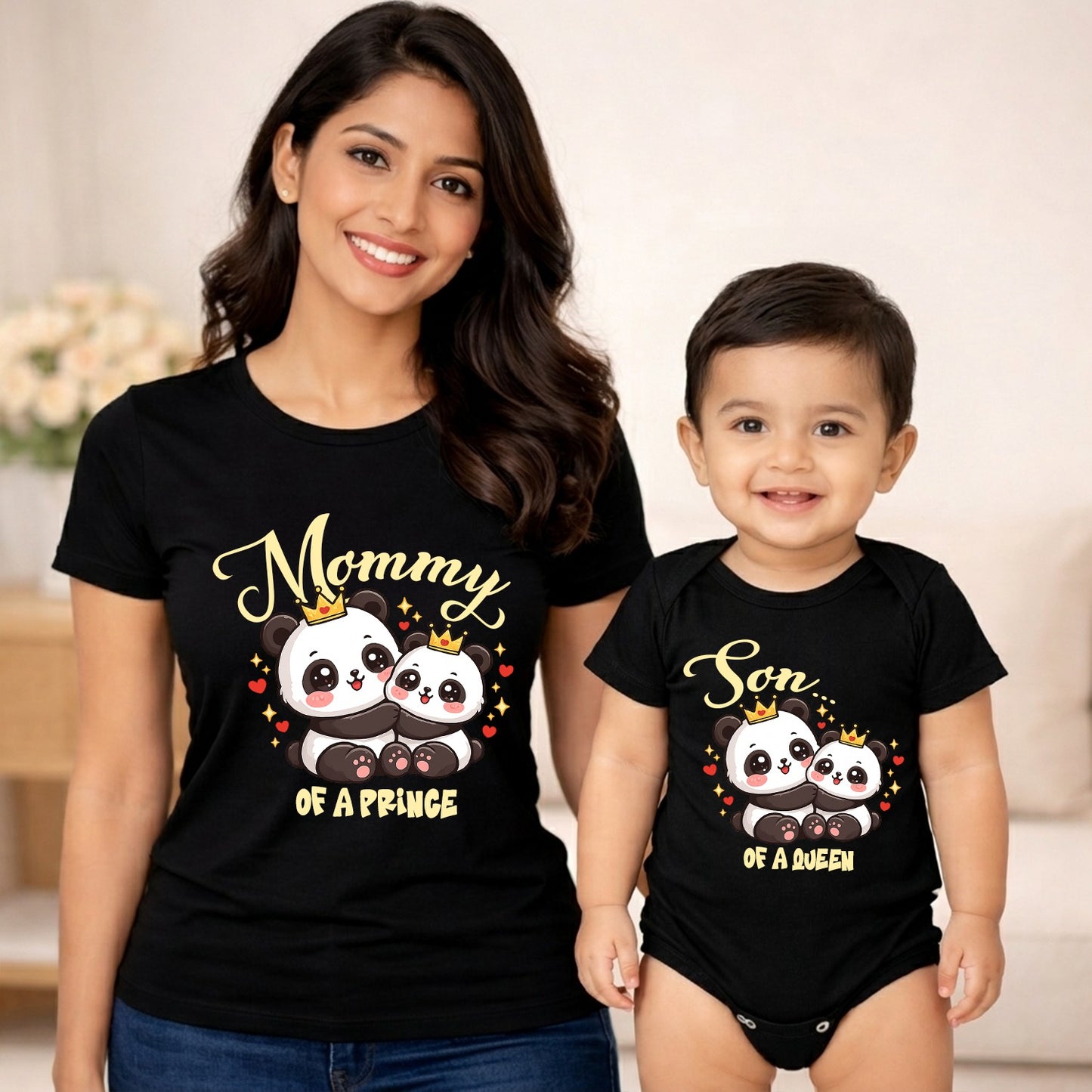 New Born & Baby Clothing | Mommy Of A Prince & Son Of A Queen Combo | Soft Cotton