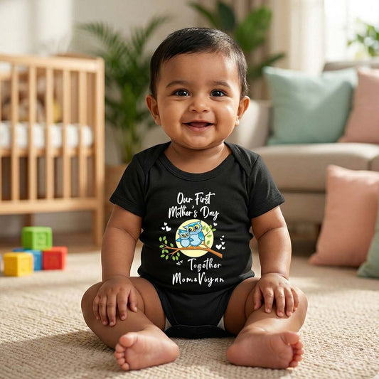 first mothers day together _mom & baby name_black tee _2