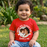 Happy First Mothers Day with baby name _ red t-shirt