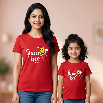 Queen Bee & Honey Bee Red Combo T-shirt