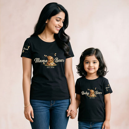 Mamma Bear & Baby Bear Black Combo T-shirt