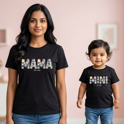 Mama & Mini With Customized Baby Birth Year T-shirt Combo