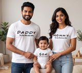 New Born & Baby Clothing | Mommy Daddy Son T-shirts & Bodysuite White Combo | Soft Cotton