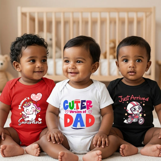 New Born & Baby Clothing | Graphic Colours 3 Soft Cotton Pack Bodysuits | Soft Cotton