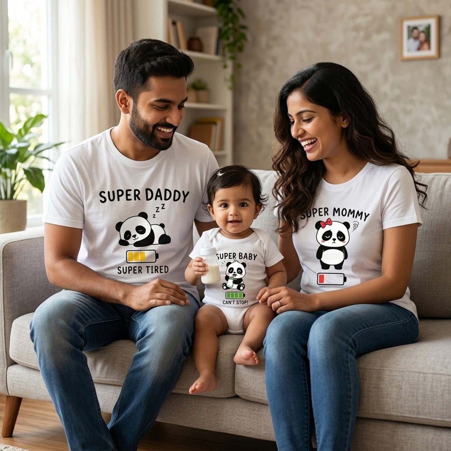 New Born & Baby Clothing | Super Family T-shirts & Bodysuite White Combo | Soft Cotton
