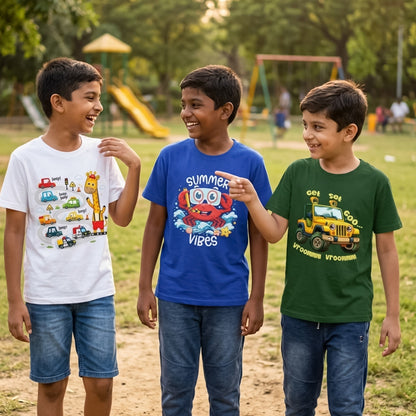 Kids Combo9 3 Graphic T-shirts | Soft Cotton