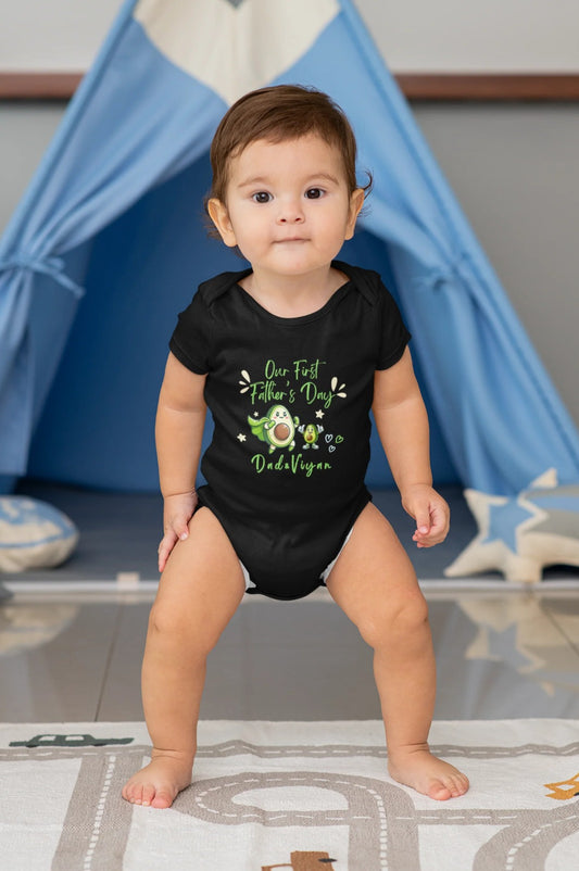 Father's Day customized baby name _black onesie