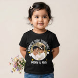 New Born & Baby Clothing | Fathers Day Together Daughter Customized Image & Name Black T-shirt | Soft T-shirt