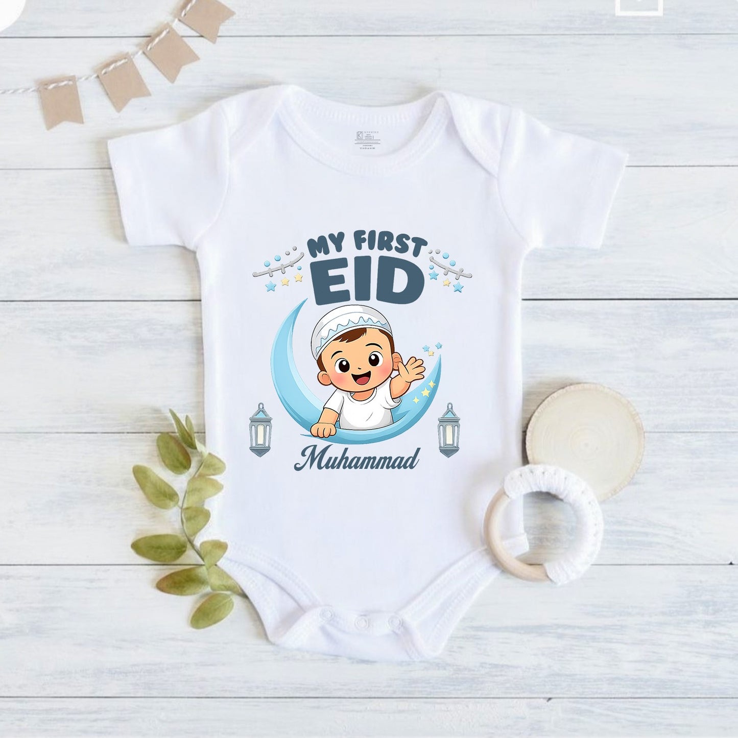 Newborn & Baby Clothing | First Eid With Customized Baby Name | Soft Cotton
