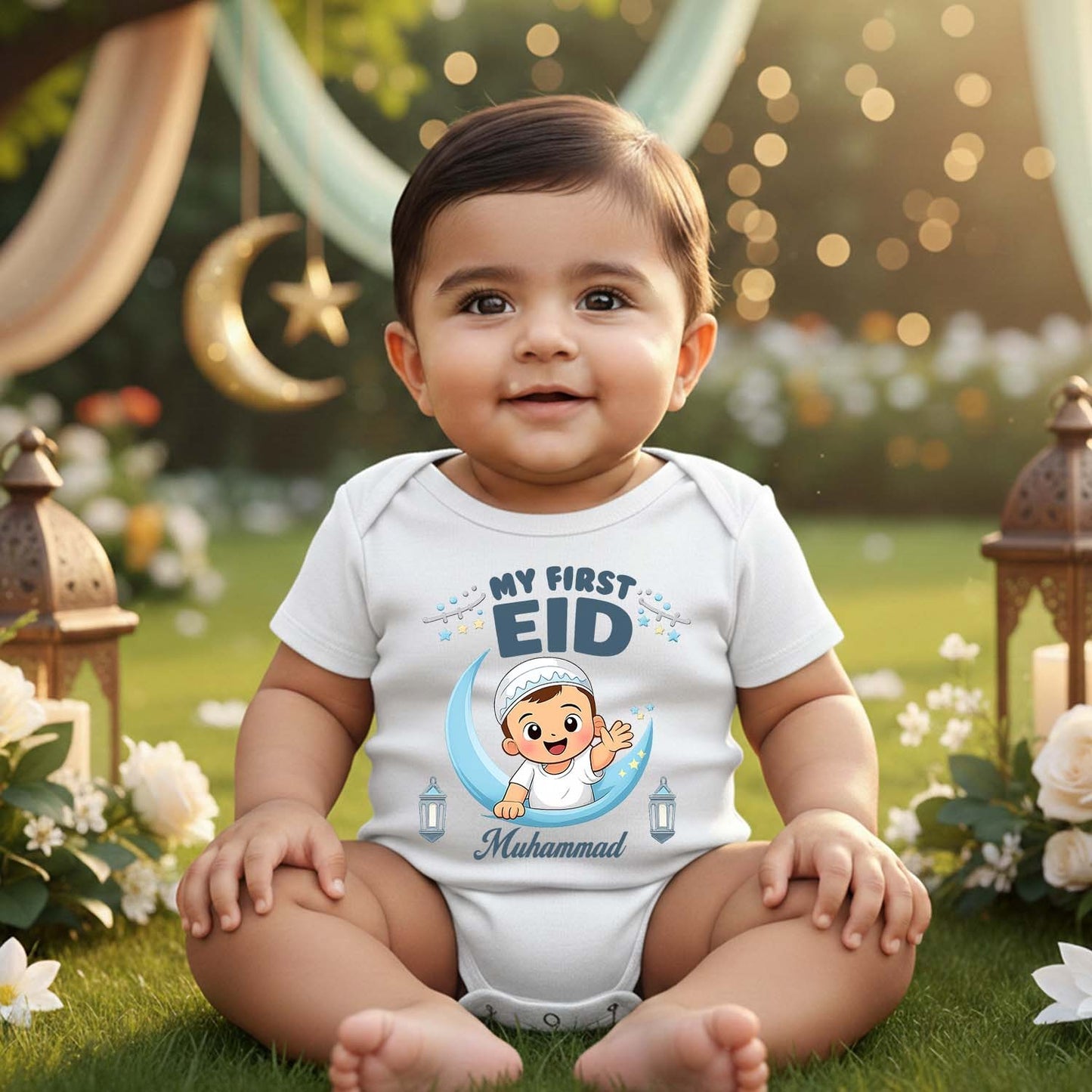 Newborn & Baby Clothing | First Eid With Customized Baby Name | Soft Cotton
