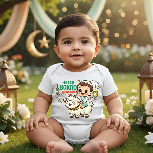 Newborn & Baby Clothing | My First Bakrid  Dress With Personalized Baby Boy Name Boy Graphic | Soft Cotton