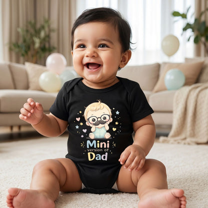 New Born & Baby Clothing | Mini Version Of Dad Black Bodysuit | Soft Cotton