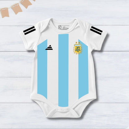 New Born & Baby clothing | Messi Football Fan Baby Romper with Customized Baby Name Printed | Soft Cotton