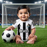 New Born & Baby clothing | Newcastle Football Fan Baby Romper with Customized Baby Name Printed | Soft Cotton