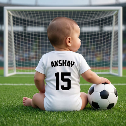 New Born & Baby clothing | Newcastle Football Fan Baby Romper with Customized Baby Name Printed | Soft Cotton