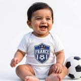 New Born & Baby clothing | France Football Fan Baby Romper with Customized Baby Name Printed | Soft Cotton