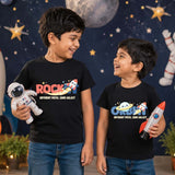 Combo pack of Rocket and Orbit siblings Black Tees