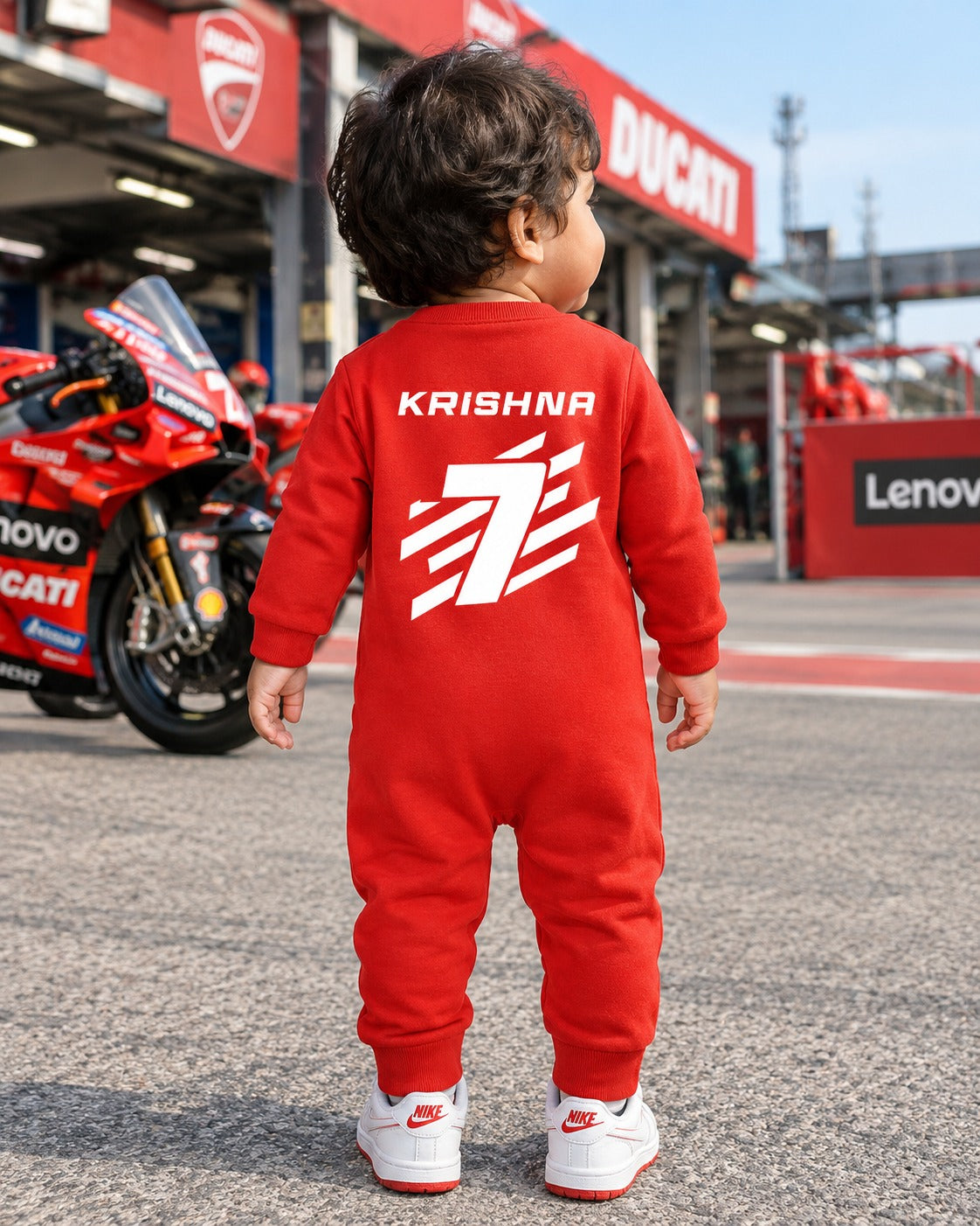 New Born & Baby clothing | Mini Racer – Custom Racing  Romper with Customized Baby Name Printed | Soft Red Full Romper Cotton