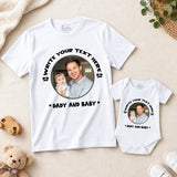 New Born & Baby Clothing | Father Daughter Twinning Sets T-shirt and onesie customized baby name with picture white | Soft T-shirt