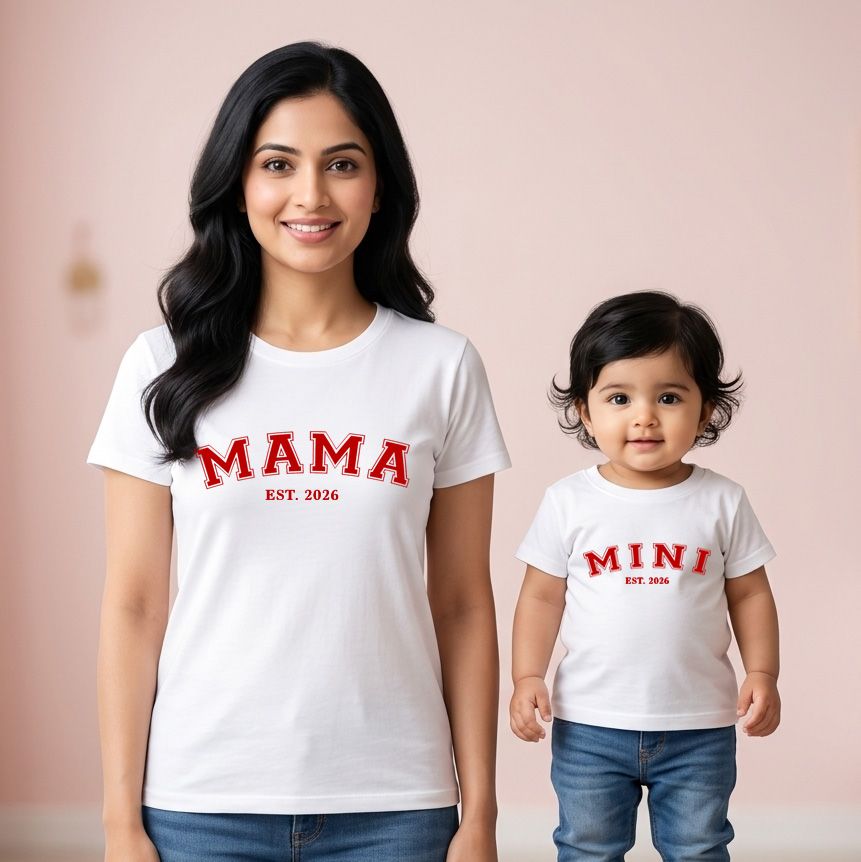 Mama & Mini White T-shirt Combo