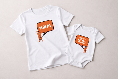 Mama and her little princess_ combo white tee