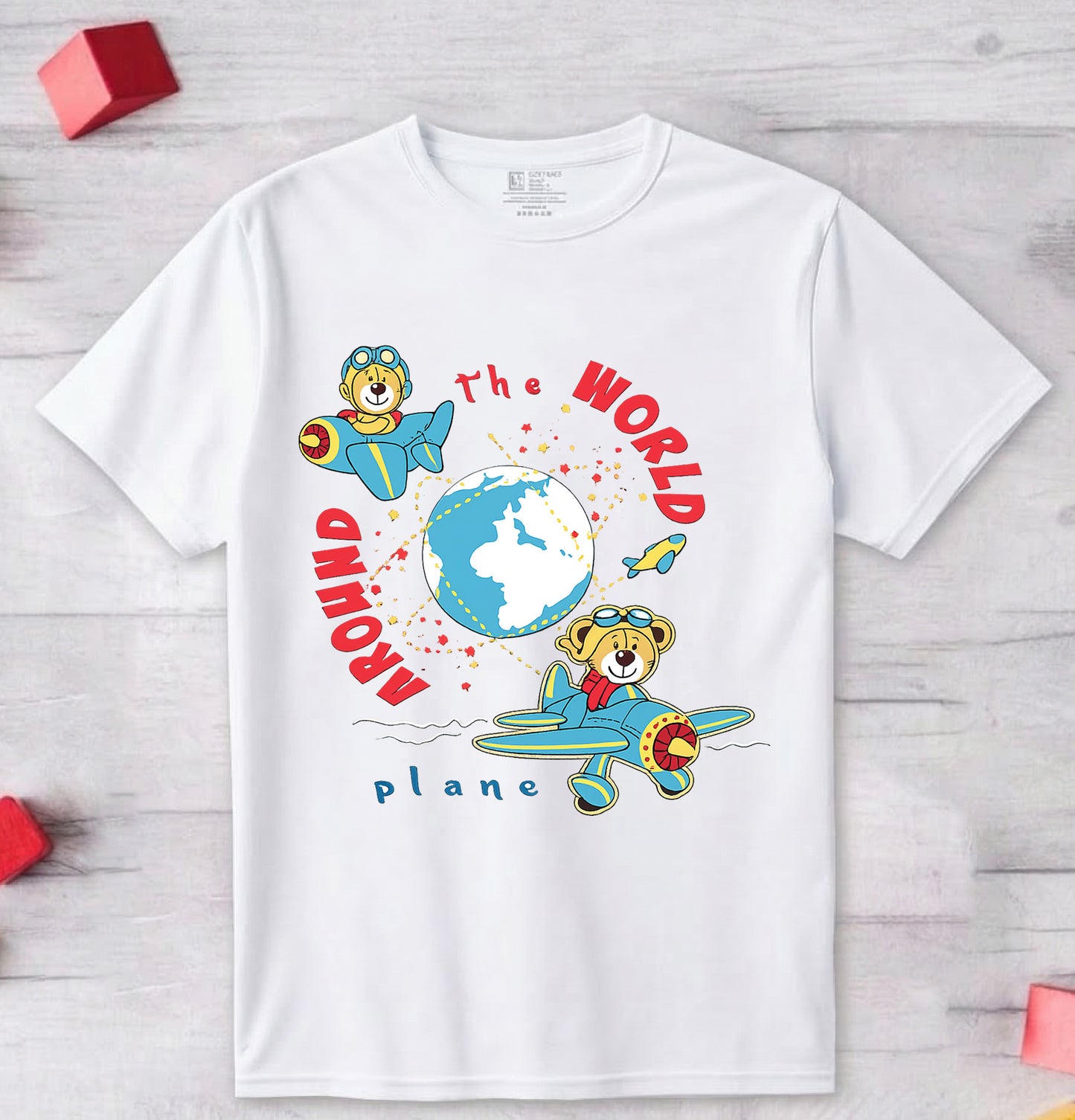 The World Around Plane Printed Kid's T-Shirt