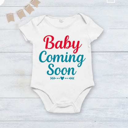 Baby Coming Soon  _ White Onesie