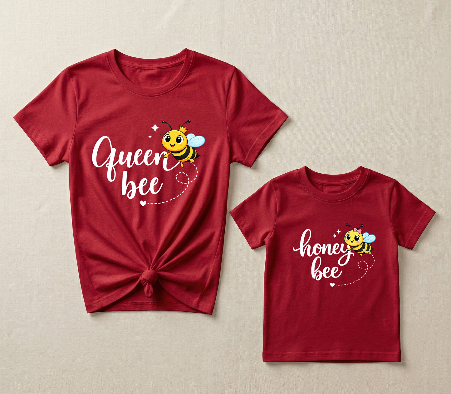 Queen Bee & Honey Bee Red Combo T-shirt