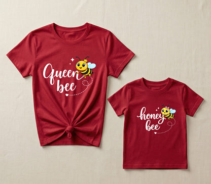 Queen Bee & Honey Bee Red Combo T-shirt