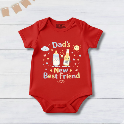 New Born & Baby Clothing | Dad's New Best Friend Red Bodysuit | Soft Cotton
