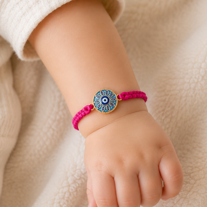 Peacock stone evil eye Bracelet Rakhi