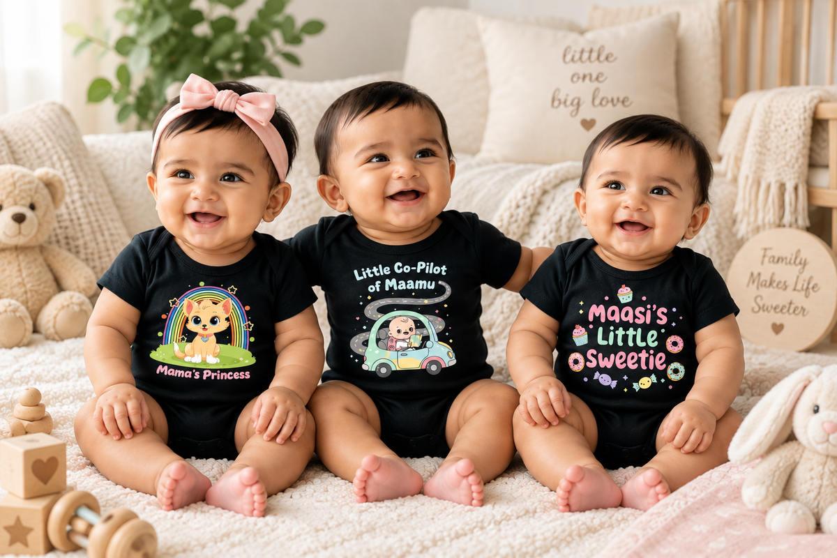 New Born & Baby Clothing | Mom’s Side Love – 3-Piece Baby Bodysuit Combo | Soft Cotton