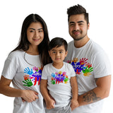 Matching My First Holi Family T-Shirts | Customized Baby Name Printed   | Cotton Set