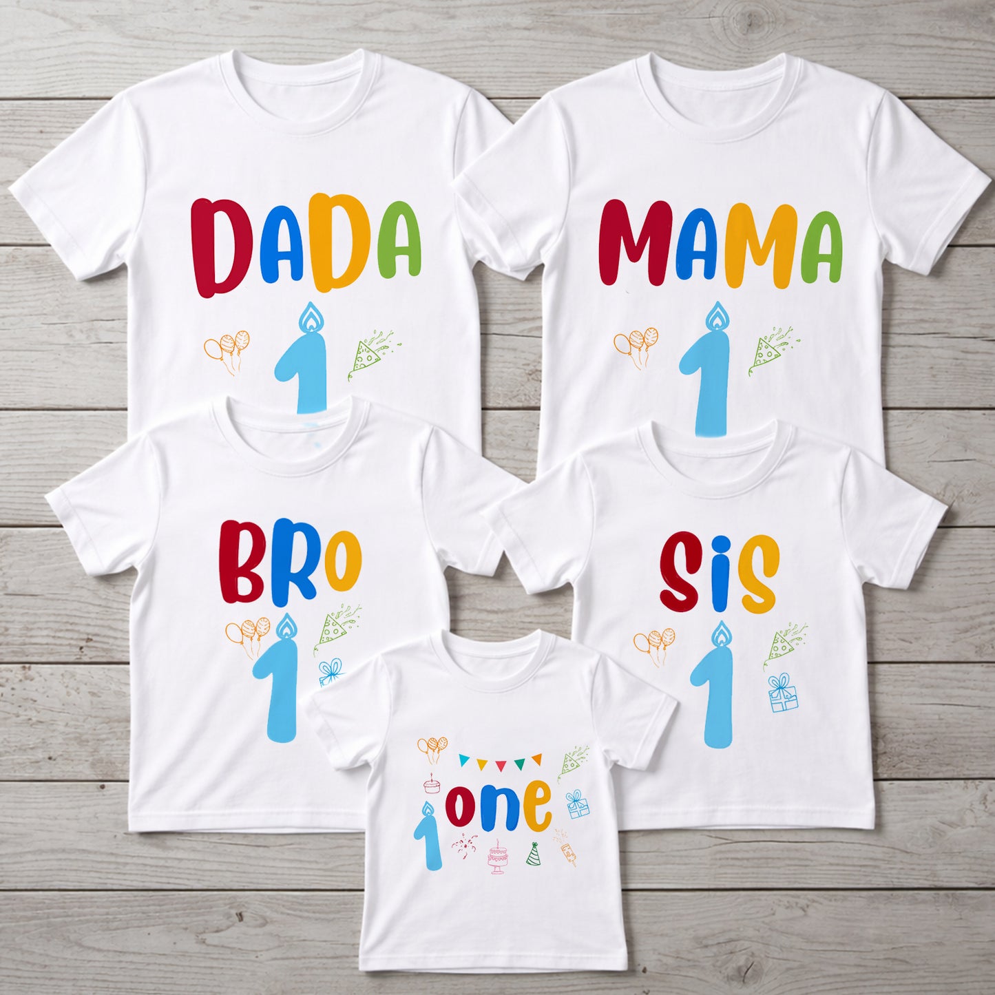 First Birthday | White Whole Family Twinning | Family Twinning Collection