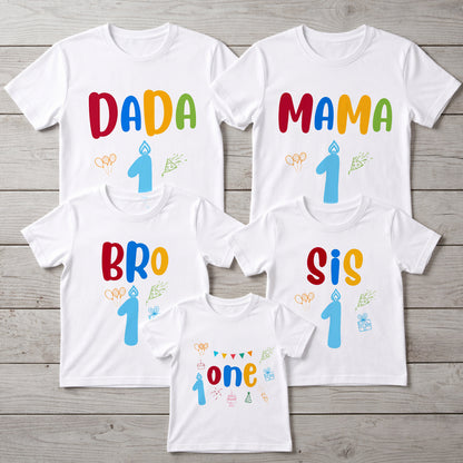 First Birthday | White Whole Family Twinning | Family Twinning Collection