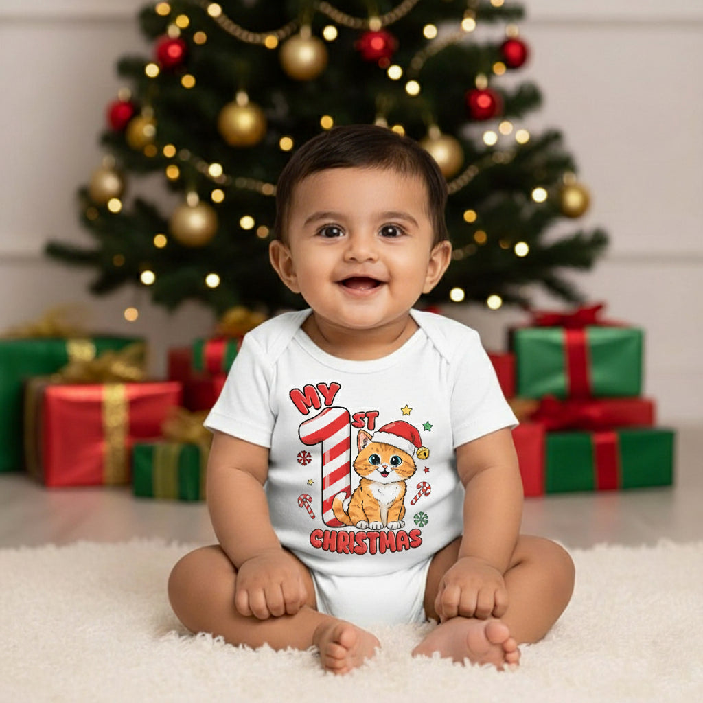 My First Christmas 02 _ White Onesies