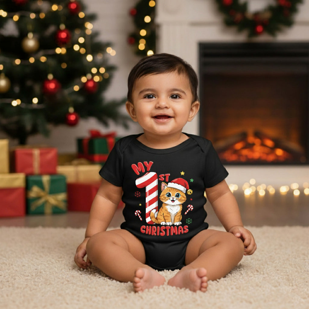 My First Christmas 02 _ Black Onesies