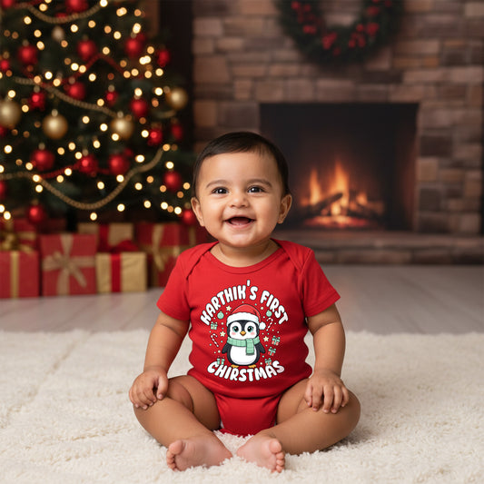 Karthik's My First Christmas 05 _ Red Onesie
