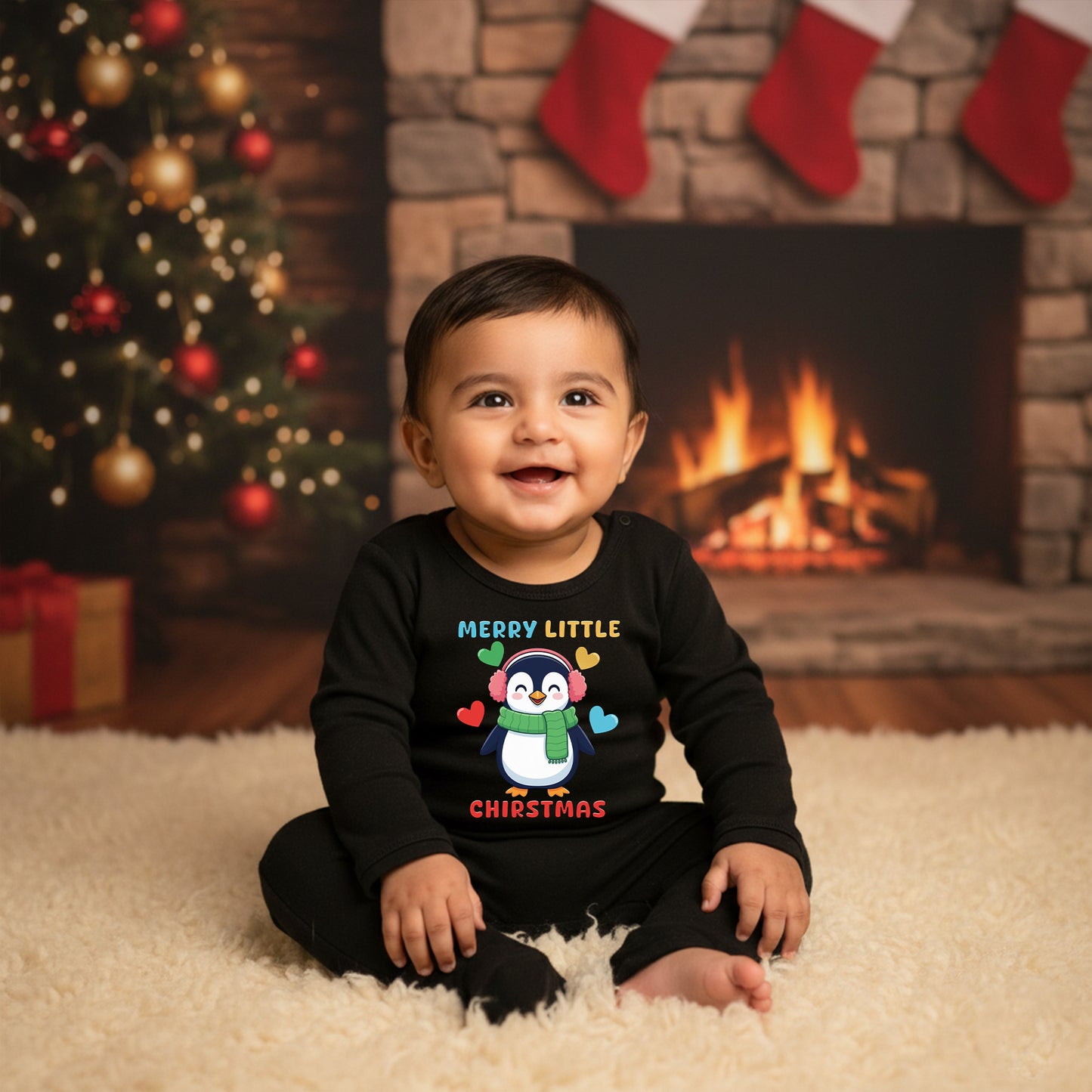 Marry Little Christmas _ Full Black Romper