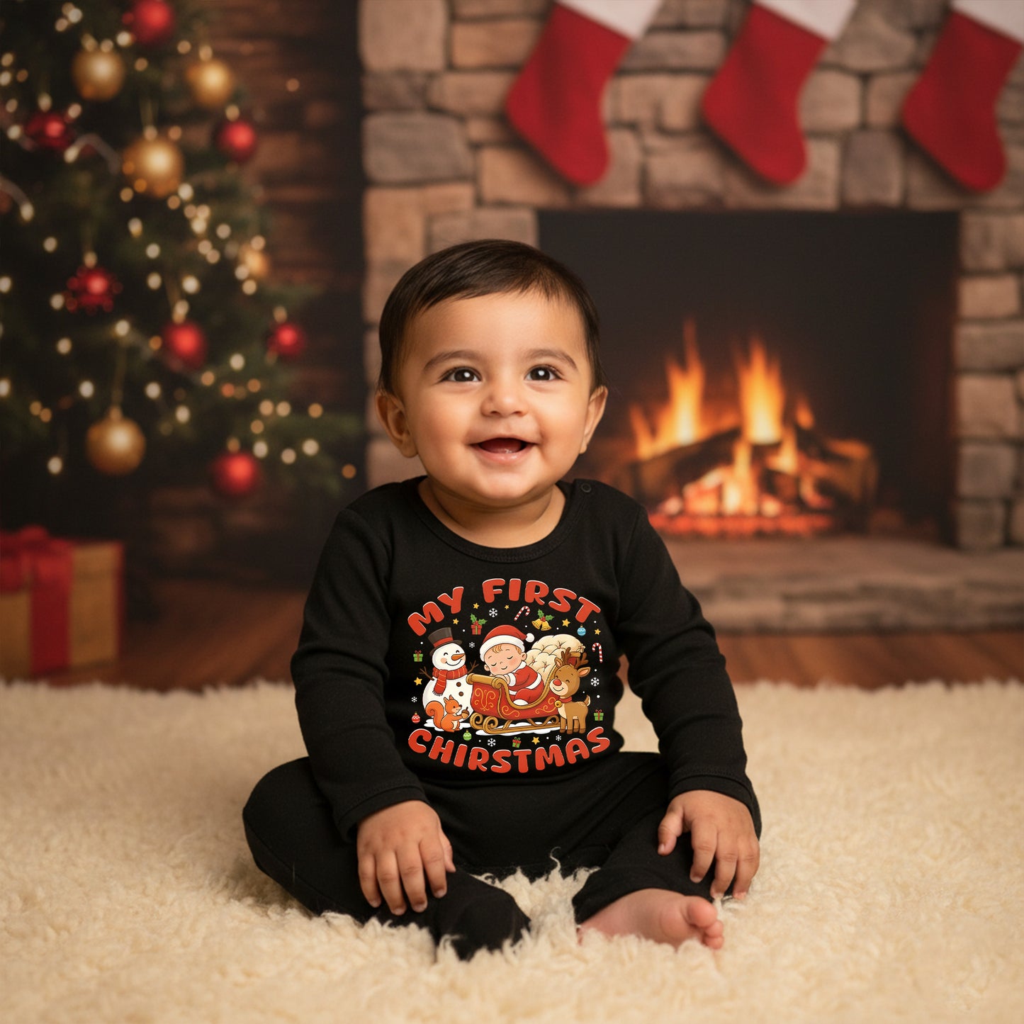 Marry Little Christmas  02_ Full Black Romper