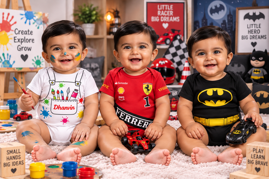 New Born & Baby Clothing | Little Super Stars Team  3-Piece Baby Bodysuit Combo | Soft Cotton
