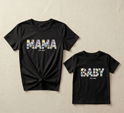 Mama & Mini With Customized Baby Birth Year T-shirt Combo