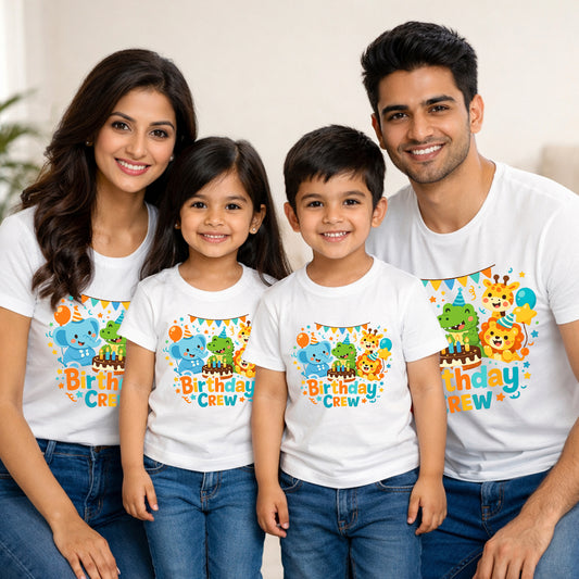 Birthday Crew  _  Total Family Twinning White T-shirt