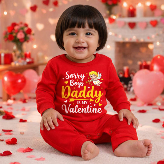 New Born & Baby Clothing | Baby’s First Valentine Outfit – Daddy Is My Valentine| Soft Cotton