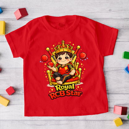 New Born & Baby Clothing | Royal RCB Star | Soft Cotton T-shirt