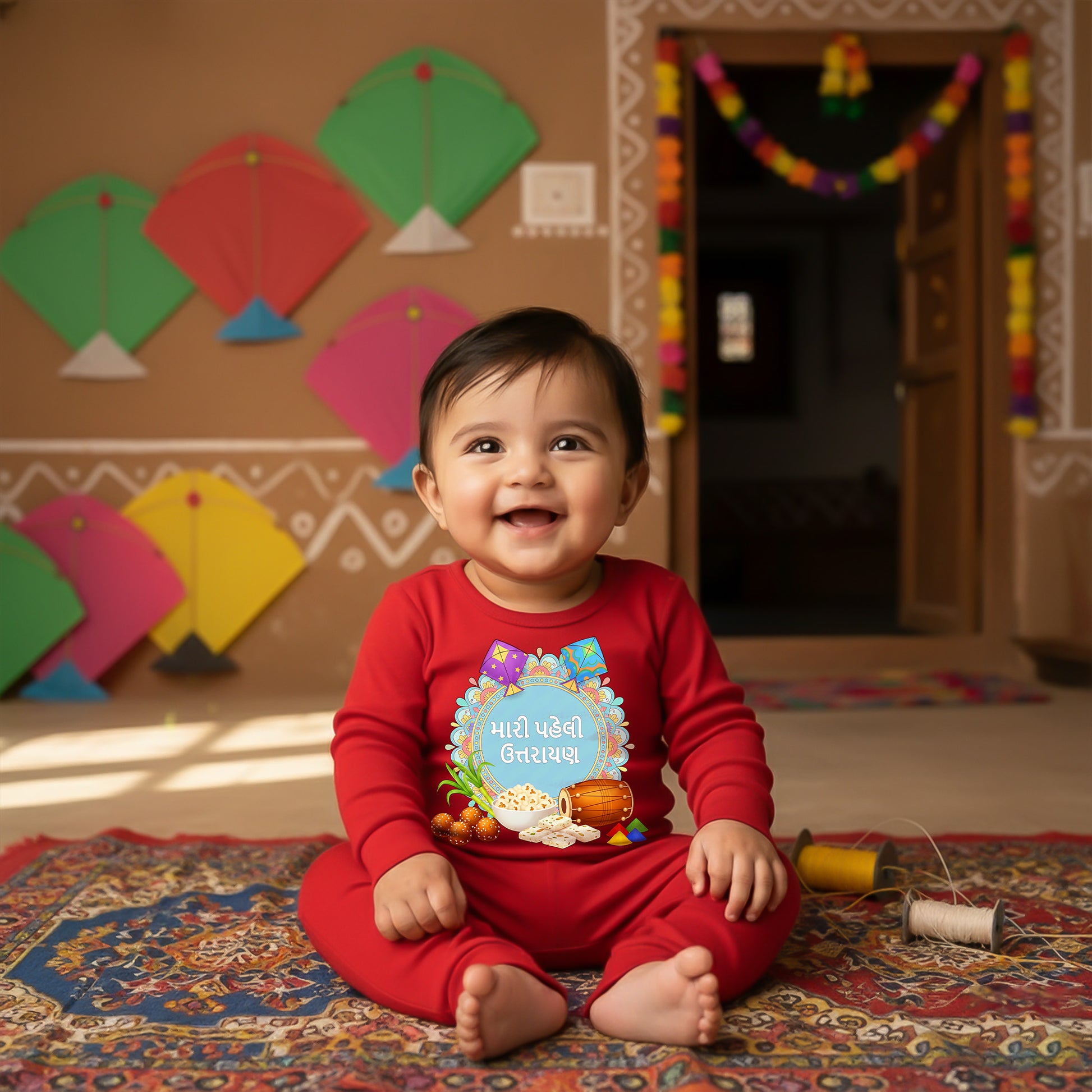 baby first uttarayan full romper 