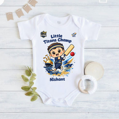 New Born & Baby Clothing | Little Titans Champ With Customized Baby Boy Name | Soft Cotton